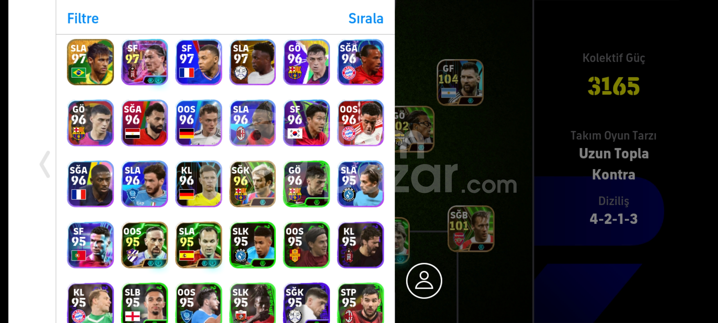 ⭐3165⭐ 104 MSN NEYMAR 104 MESSİ 105 GRİZİİ