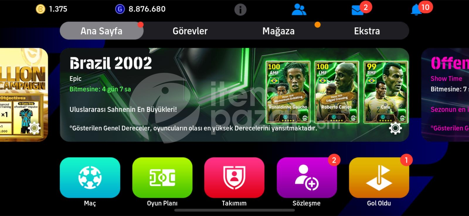  3206 KG 5 Bombacılı 1300 Myclublu Efsane Hesap