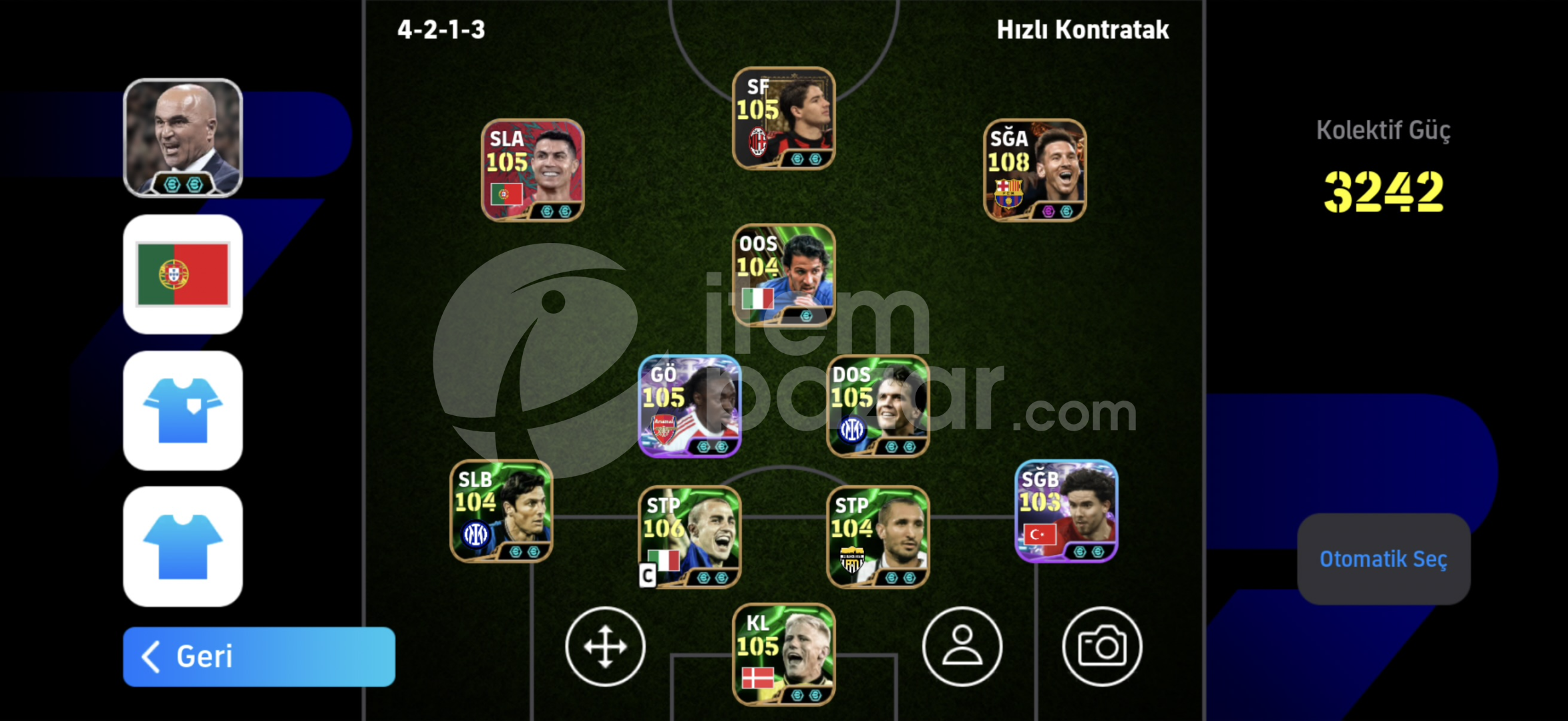 3242 KG 108 messi 105 ronaldo 106 pato