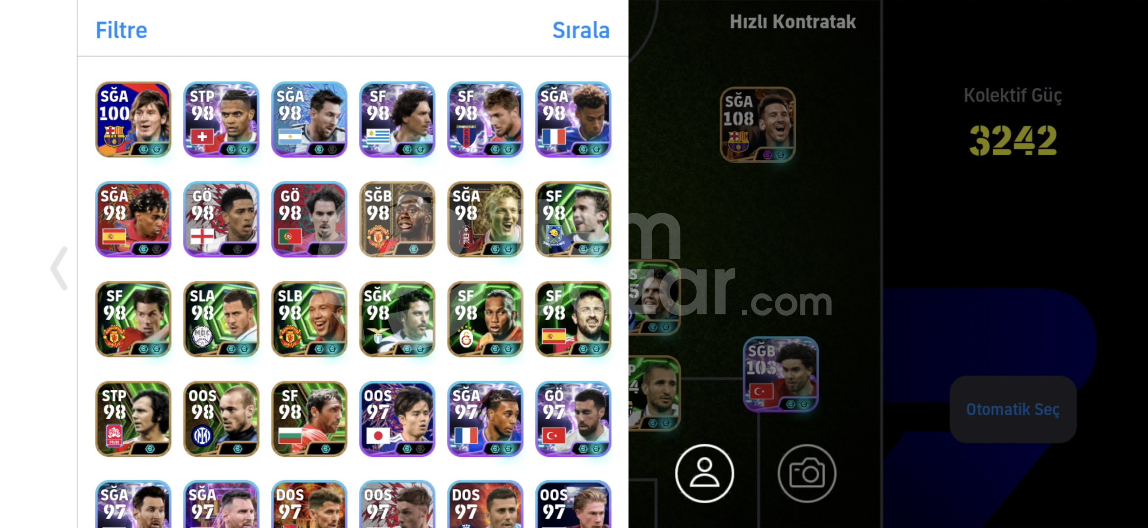 3242 KG 108 messi 105 ronaldo 106 pato