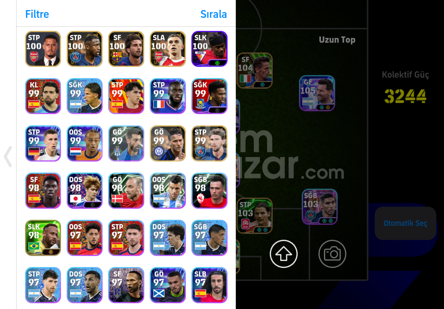 3245Kg 109 Cech Bombacı Messi & Del piero Tek b