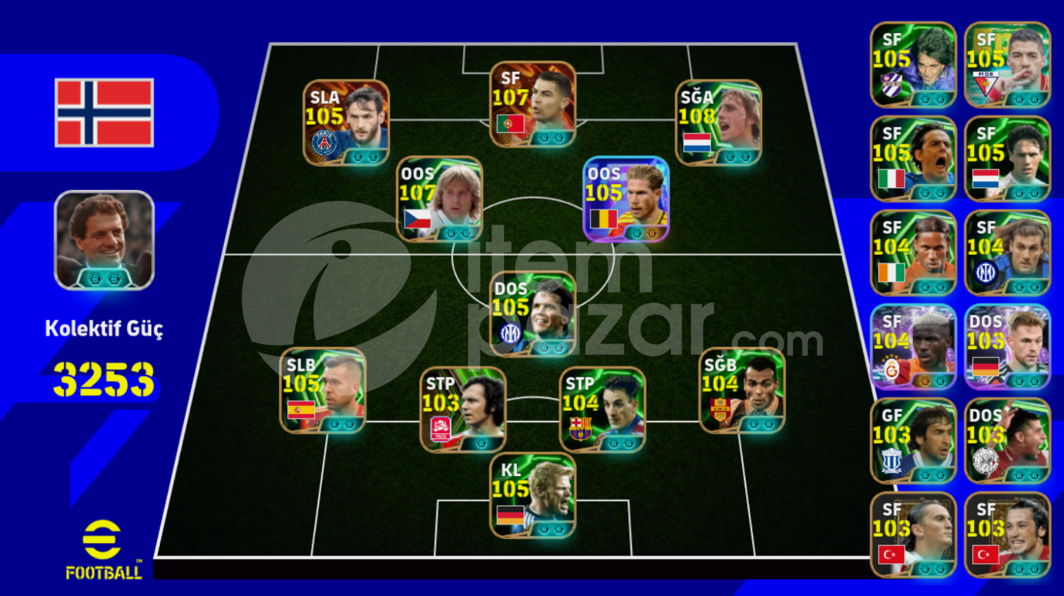3253KG 108 Cruyff ve 107 Cristiano Ronaldo