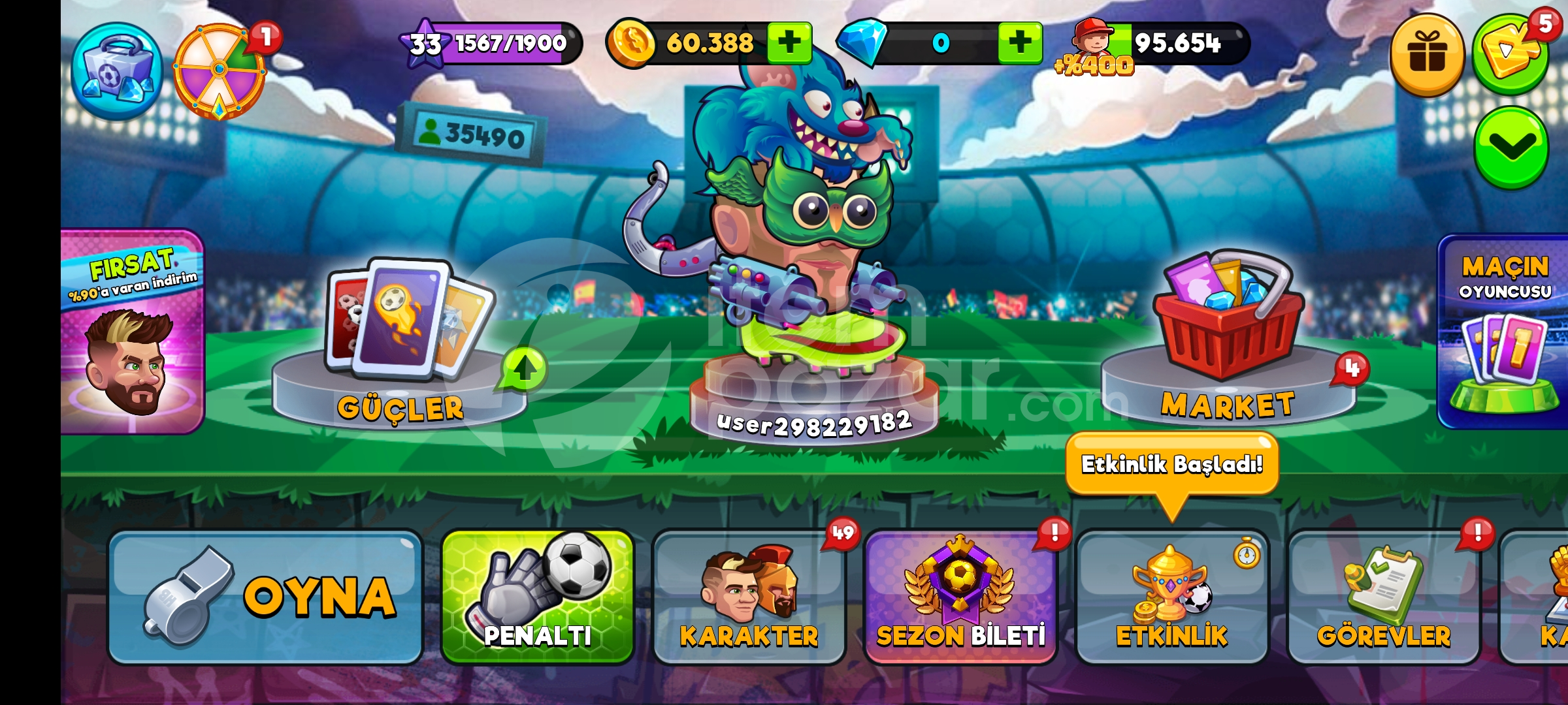 ⭐ 33 LVL KAFA TOPU AKTİF HESAP ⭐