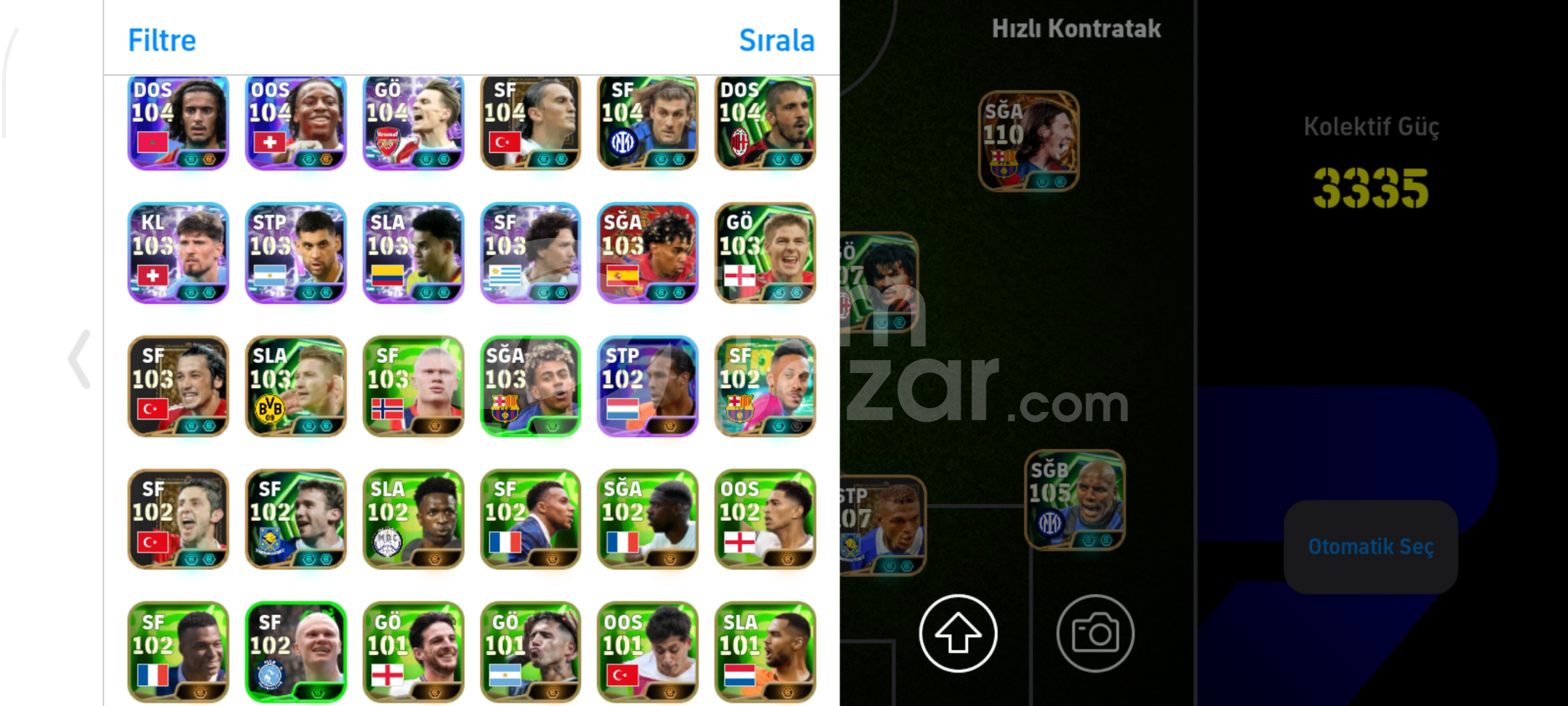3335+ kolektif full+full yıldızlar geçidi ?