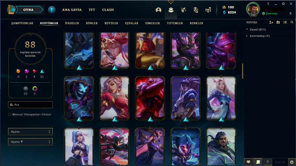 348 LEVEL - 88 KOSTÜM - GOLD 2 - 250K YASUO -TR