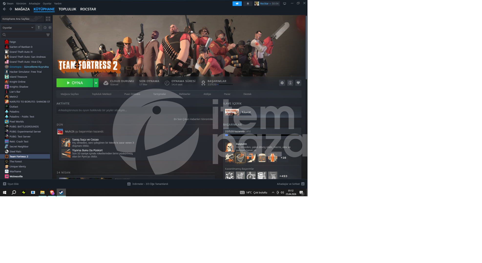 38 oyunlu eski steam hesabı cs seçkin hesap.