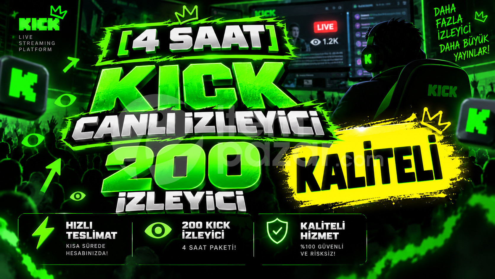 ⚡ [4 Saat] 200 Kick Canlı İzleyici | Kaliteli