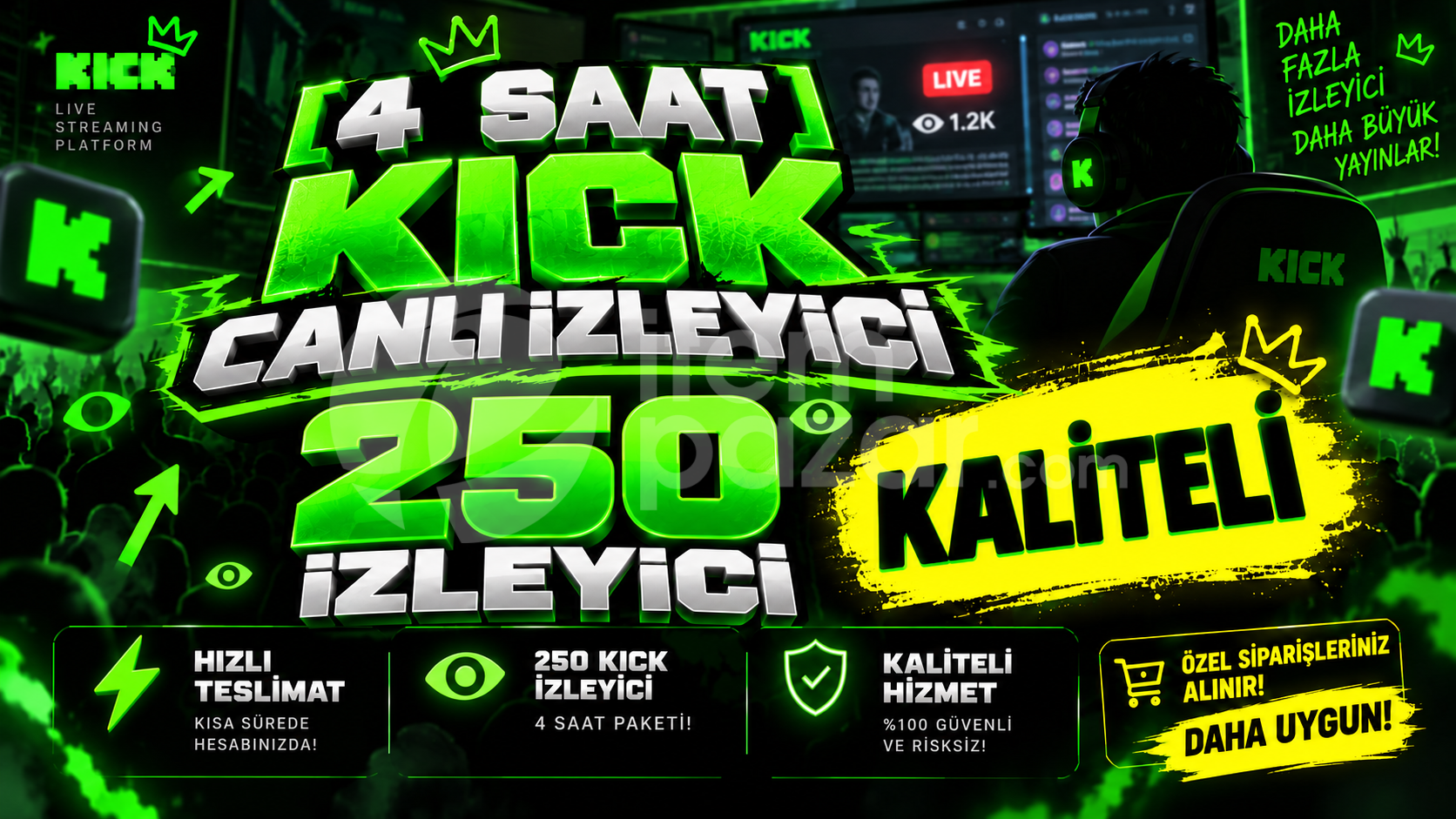 ⚡ [4 Saat] 250 Kick Canlı İzleyici | Kaliteli