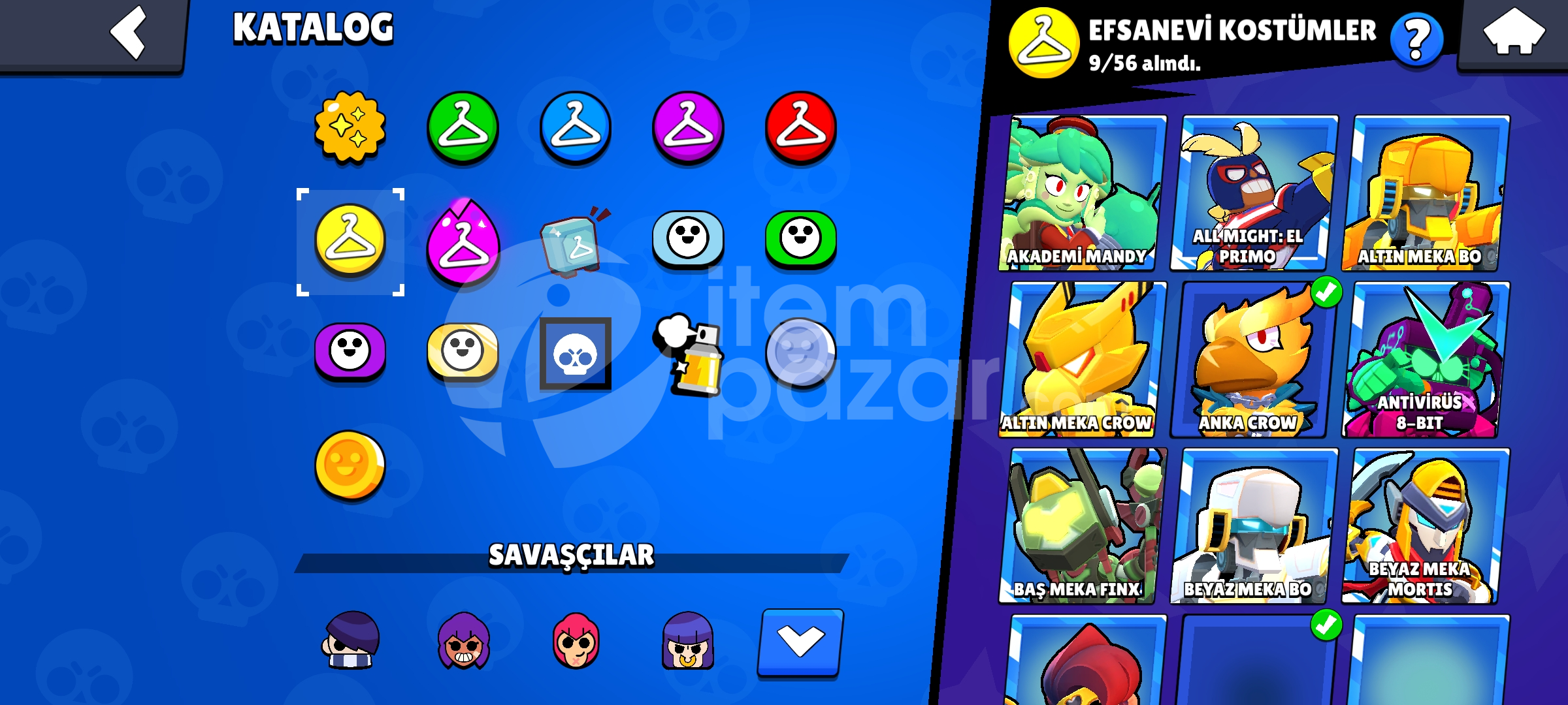 41K KUPA 93 KARAKTER 180SKIN 960 ELMAS