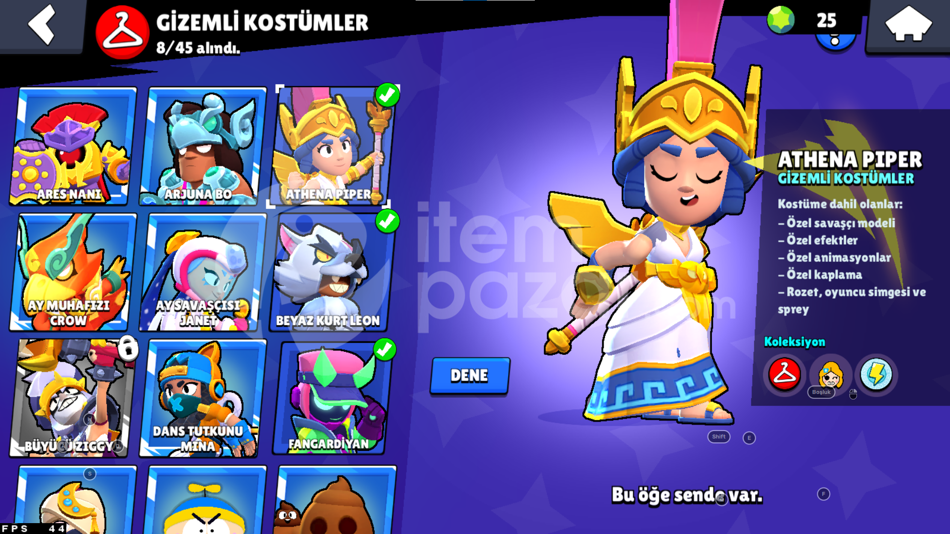 44K KAHRAMAN BİBİİ⭐160+SKİN⭐92/96