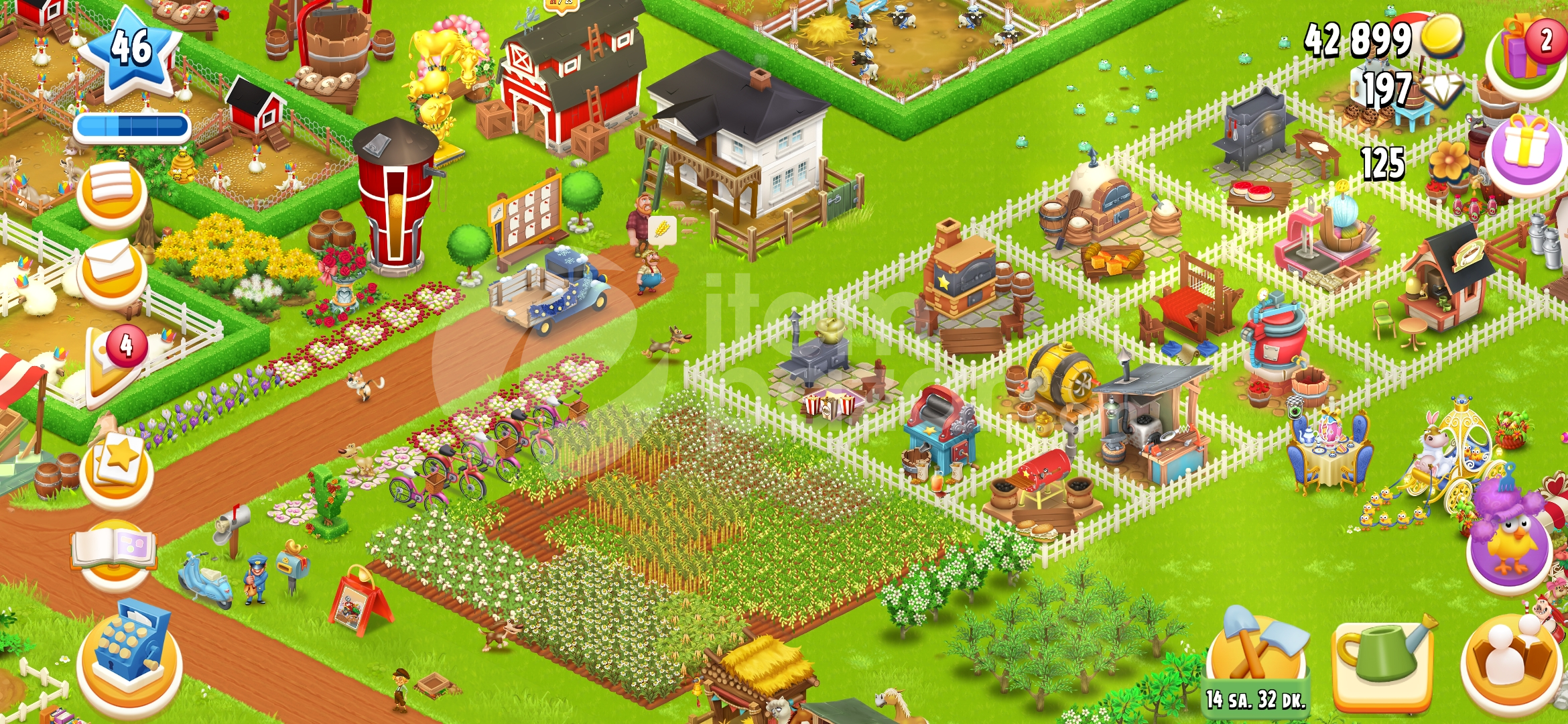 46 level hayday 190 tas