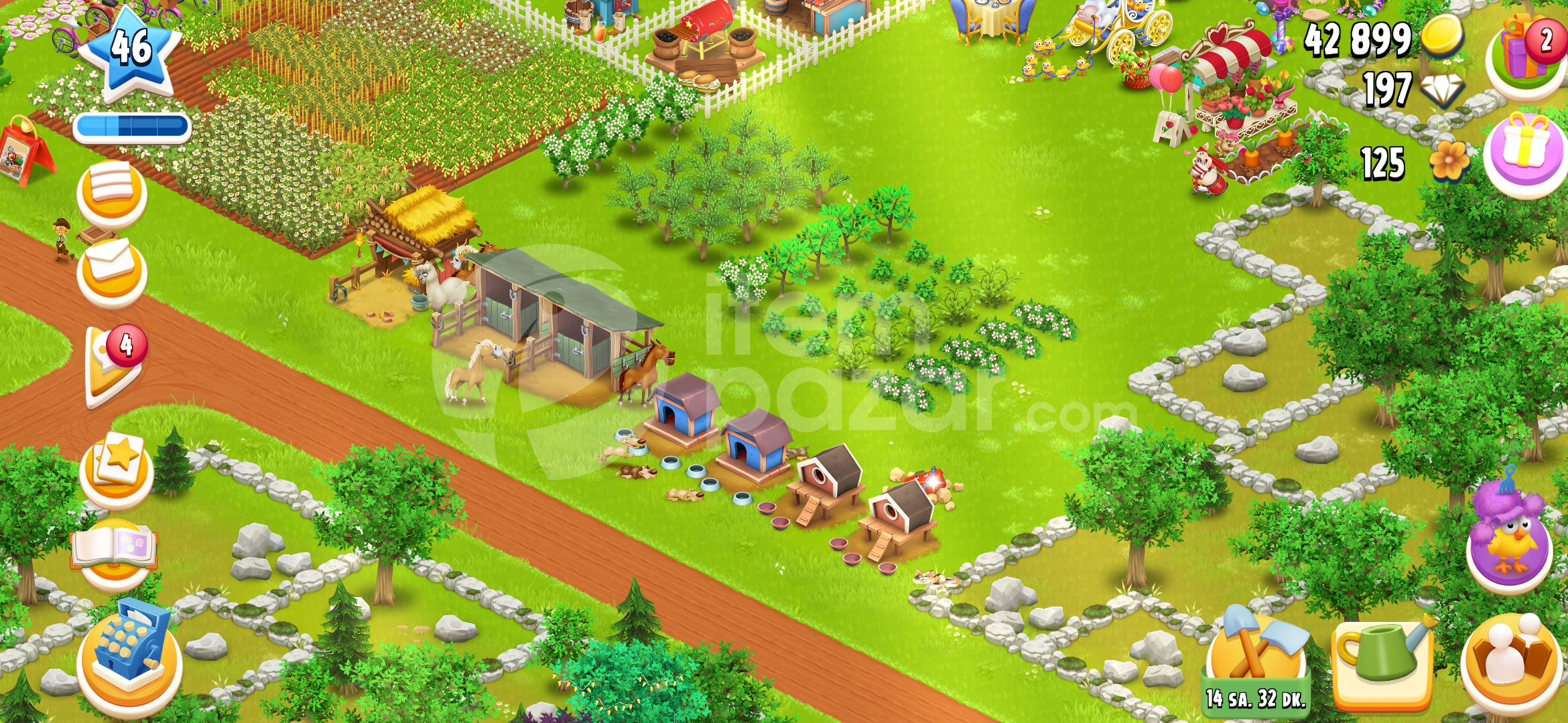 46 level hayday 190 tas