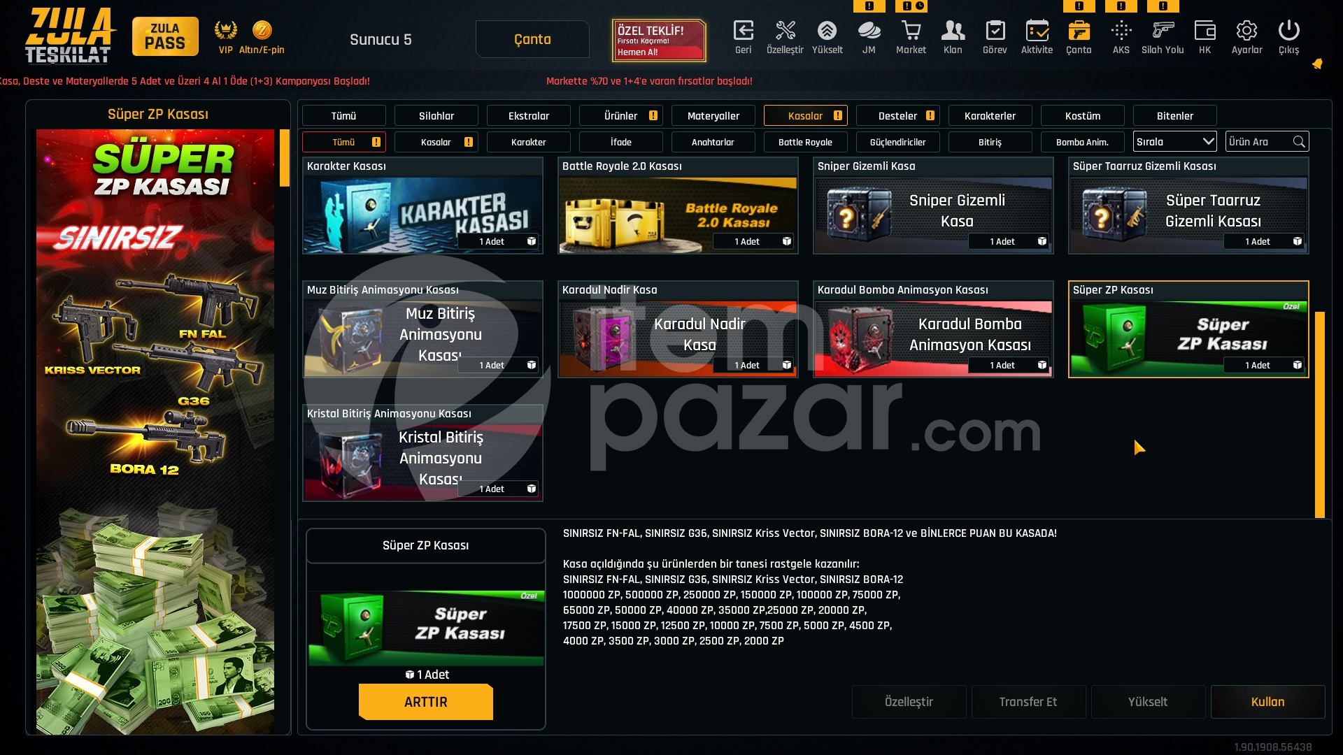 46K Materyalli 51 Seviye Zula Hesabı