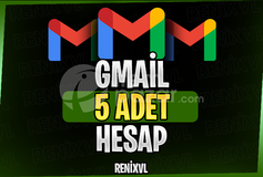 5 ADET GMAIL HESABI