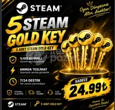 5 Adet Steam Random Gold Key