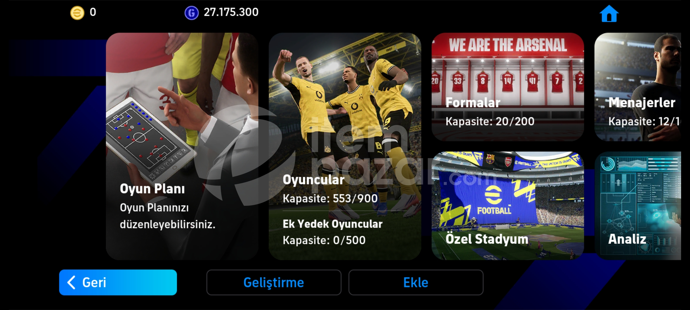5 bombacılı rezervi dolu hesap