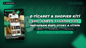 500 E-Ticaret Shopier Canva Tasarim Sablon Kiti