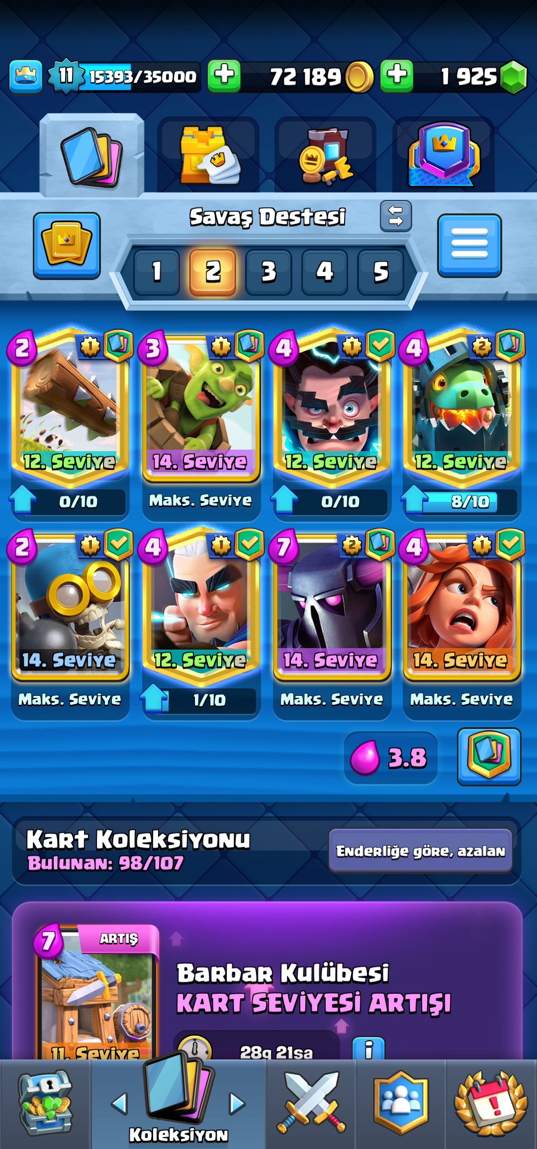 5400 KUPALI CLASH ROYALE HESABI 