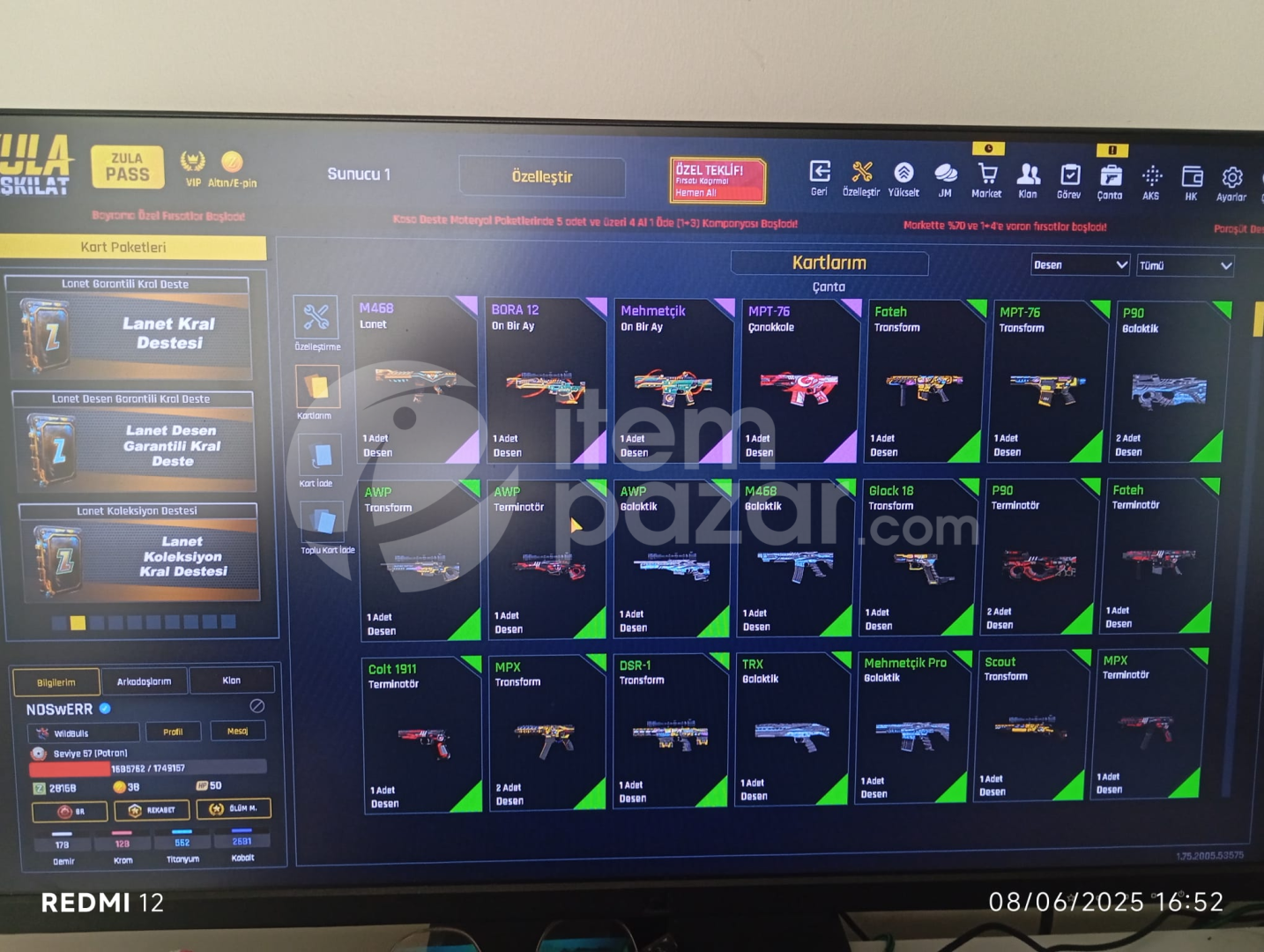 57 level zula hesabı 