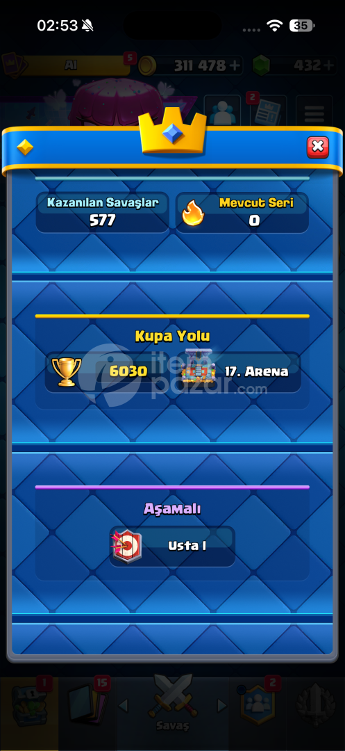 6000 Kupa mükemmel Hesap