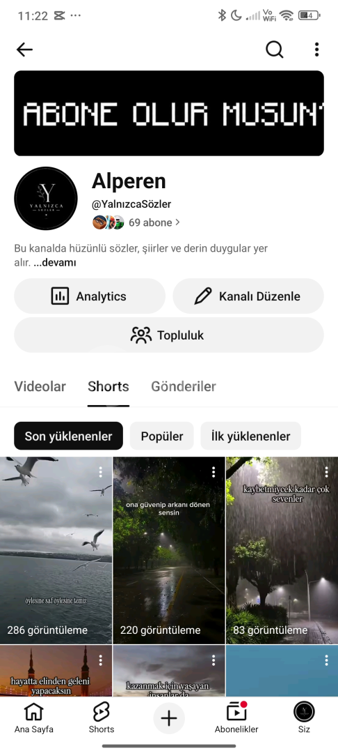 69 aboneli | 34 k izlenme var 