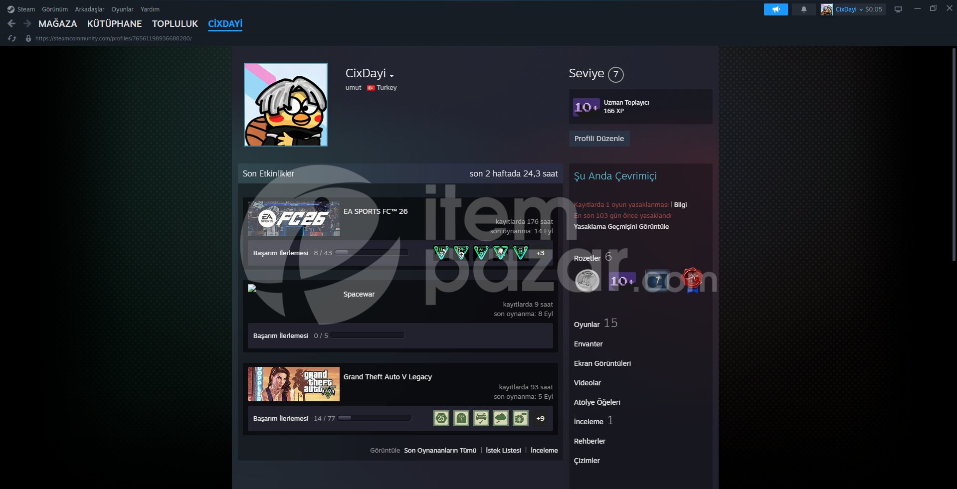 7 YILLIK STEAM HESABIM SATIYORUM