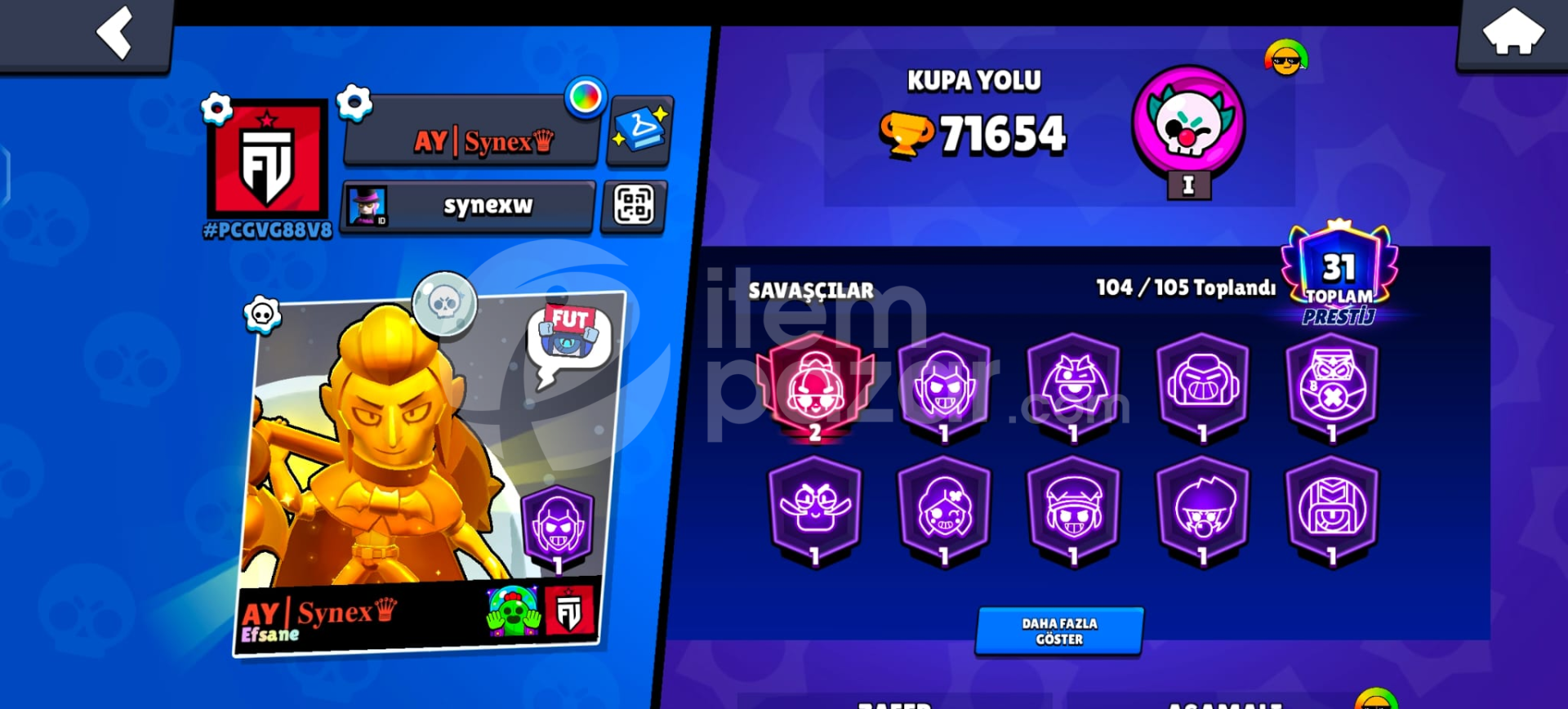 71K 104 KARAKTER 34 UNVAN 2020 HESAP DOPDOLU
