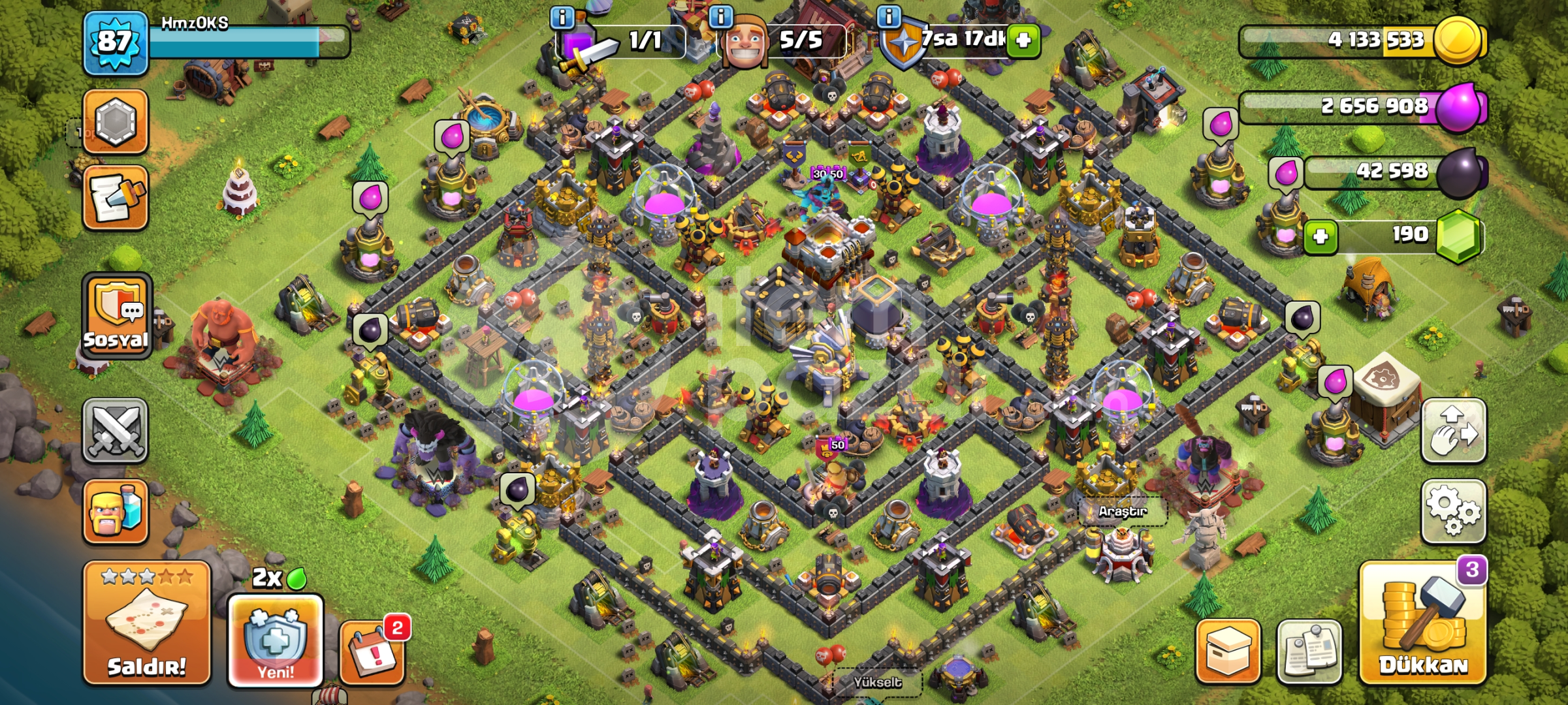 87 level 11SV başlangıç 5 inşaatçı hesap