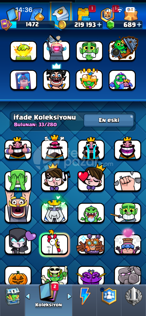 8700 KUPA TÜM KARTLAR AÇIK !!!