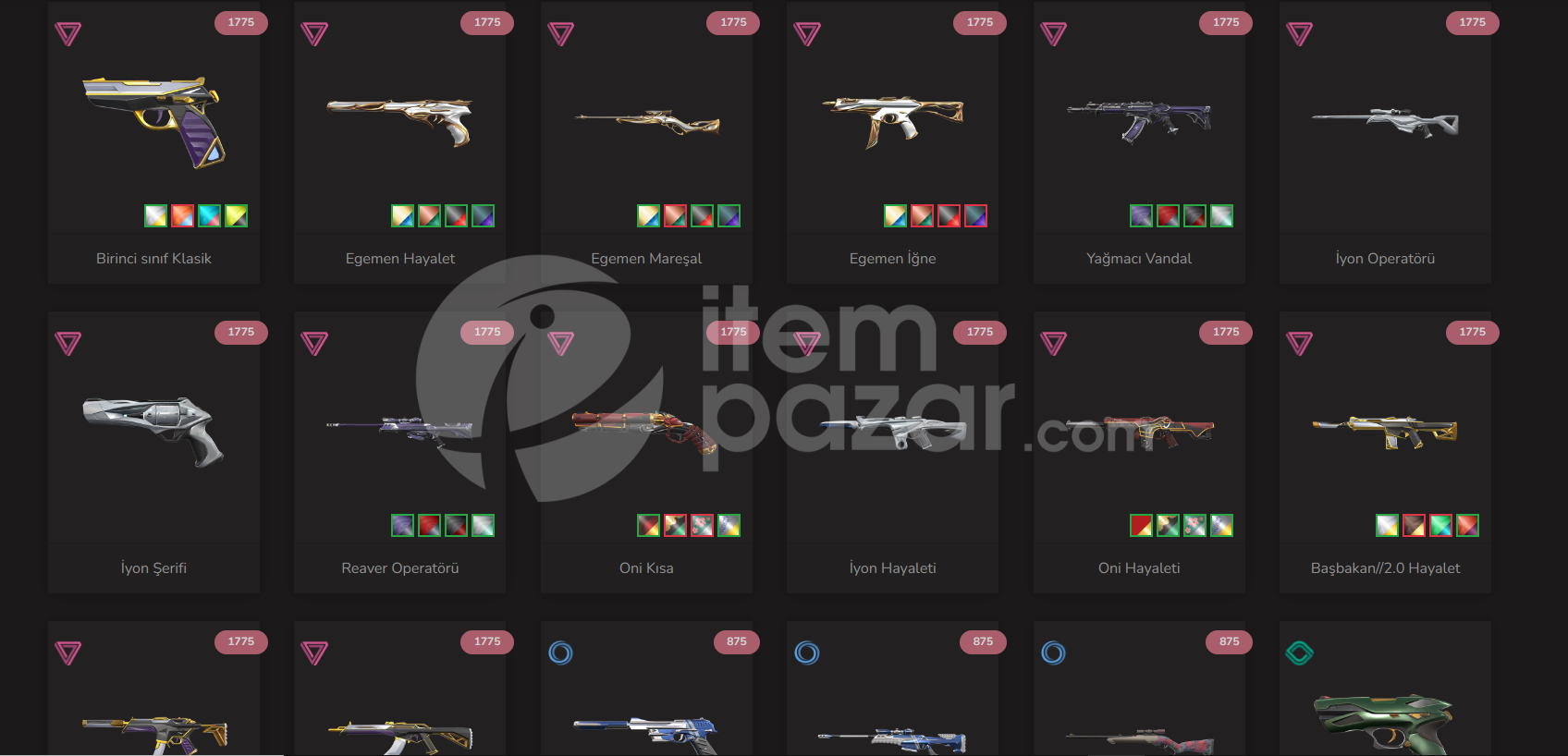 9 bıçaklı 5 vandallı 6 phantomlu hesap
