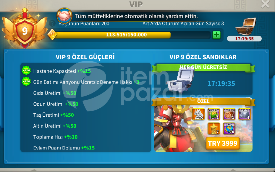 ACİL SATILIK HESAP 2000TL