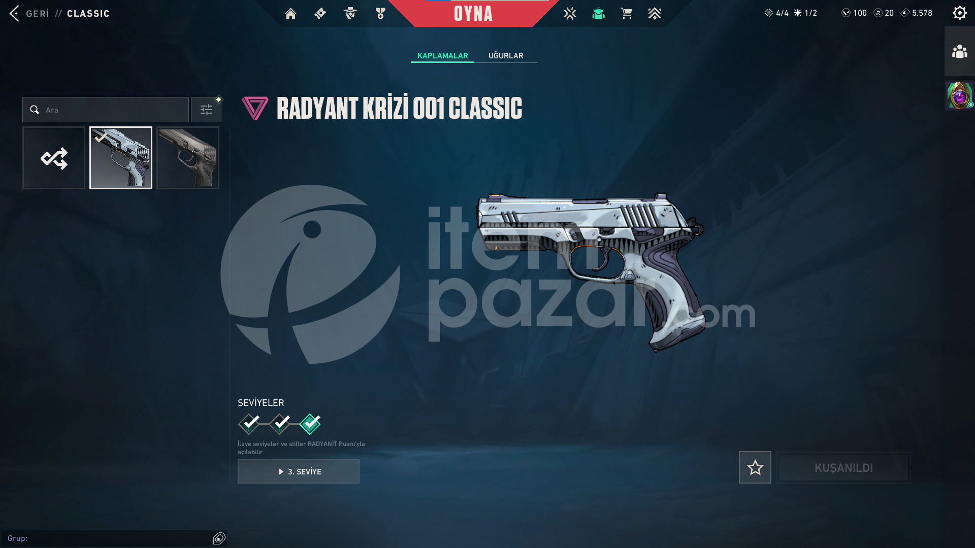 Aemondir Vandal Kaosun Kılıcı Radiant Krizi Cla