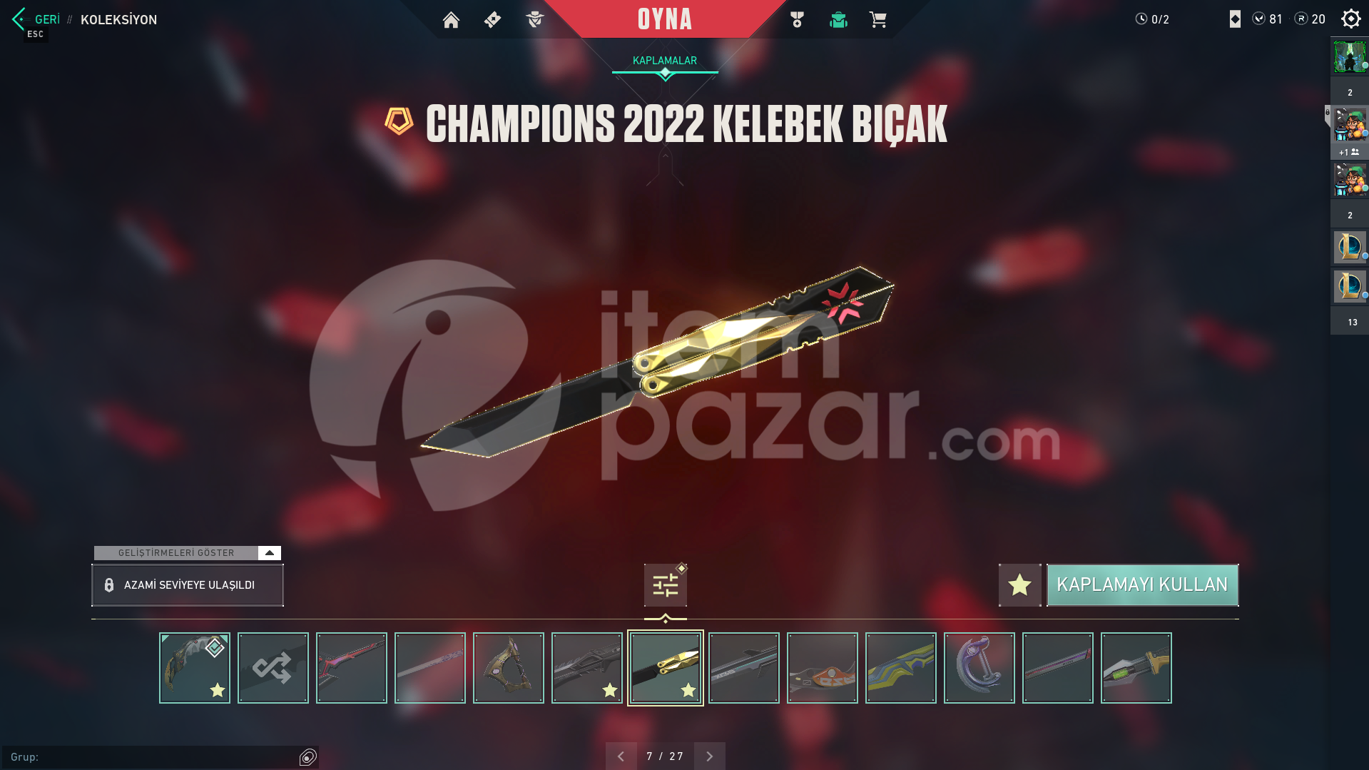 FULL HESAP İLK MAİLLE İNDİRİM VAR CHAMPİONS