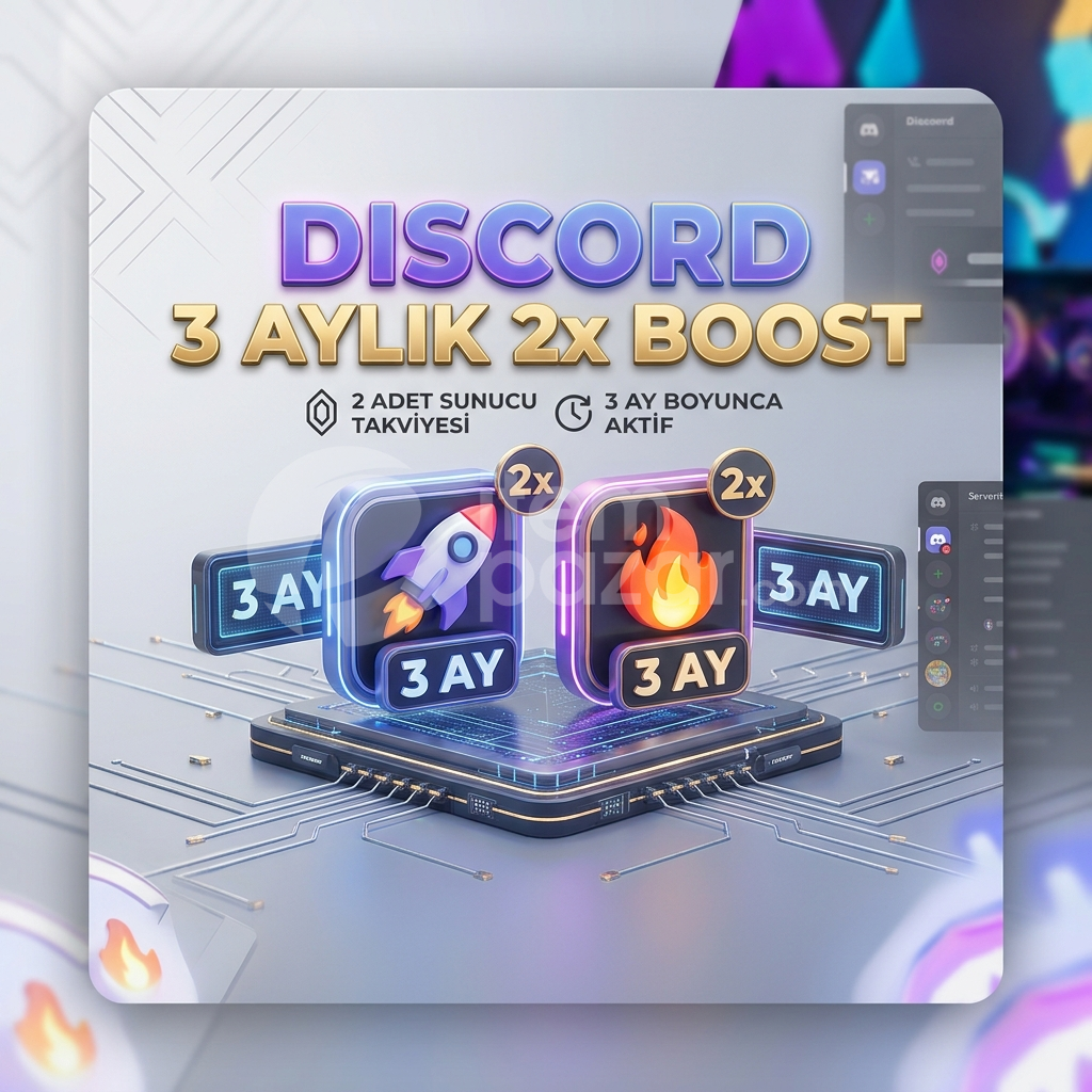 (Anlık) Botsuz Hızlı Discord 3 Aylık 2x Boost