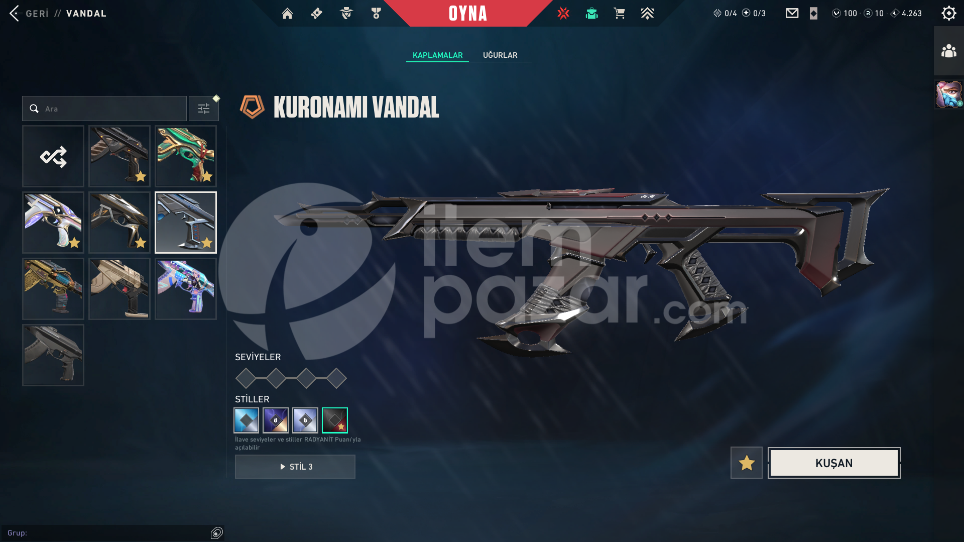 Arcane Set Zifiri Tırpan Yağmacı Karambit Faz