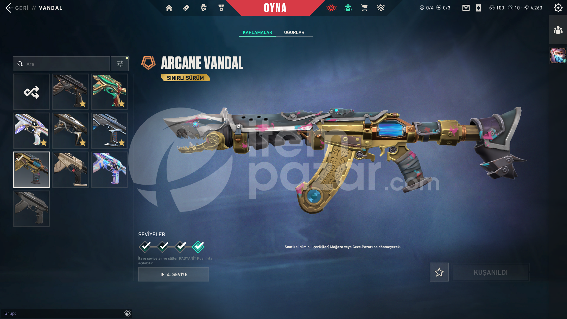Arcane Set Zifiri Tırpan Yağmacı Karambit Faz