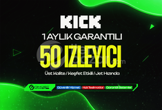 Garantılı - Kick 1 Ay Garantili 50 İzleyici