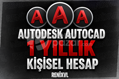AUTODESK AUTOCAD 1 YILLIK KİŞİSEL HESAP
