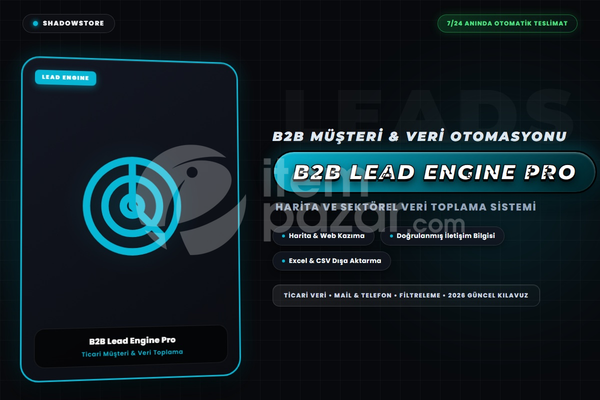 B2B Lead Engine Pro Harita ve Web Musteri Botu