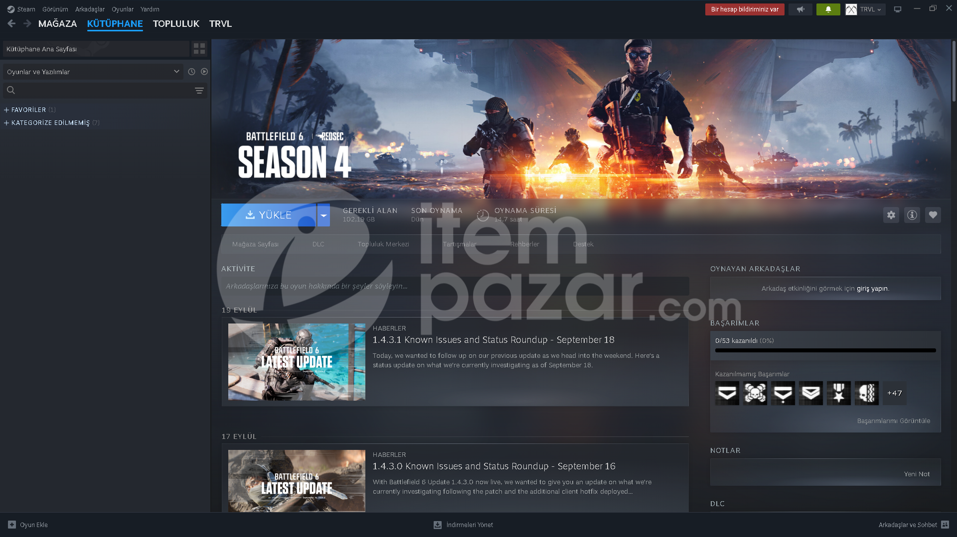 BATTLEFIEL 6 steam hesabı