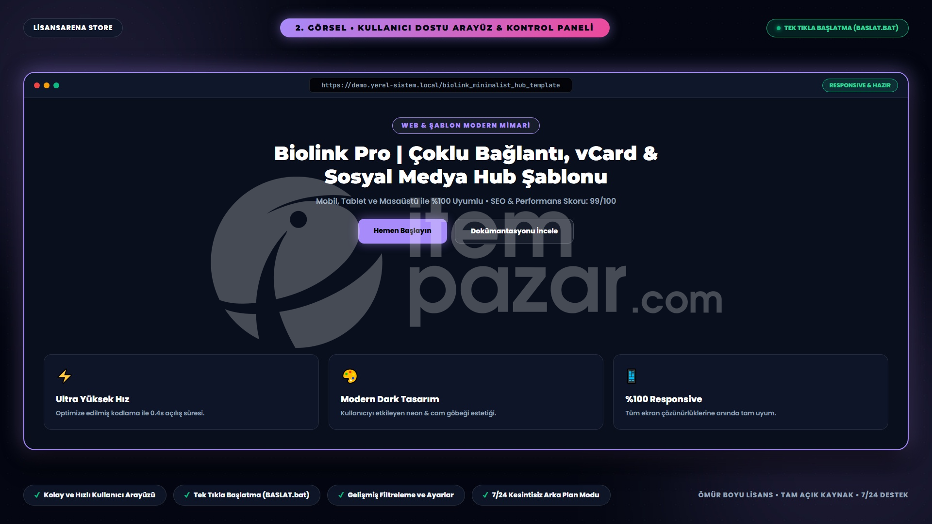 Biolink Pro - Çoklu Bağlantı, vCard ve Sosyal
