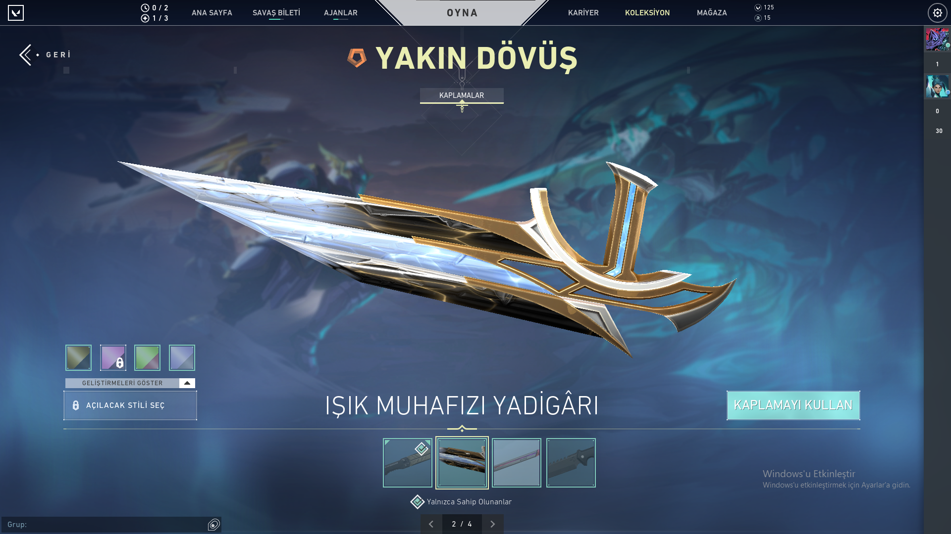 Bir set ve ekstralarla dolu hesap