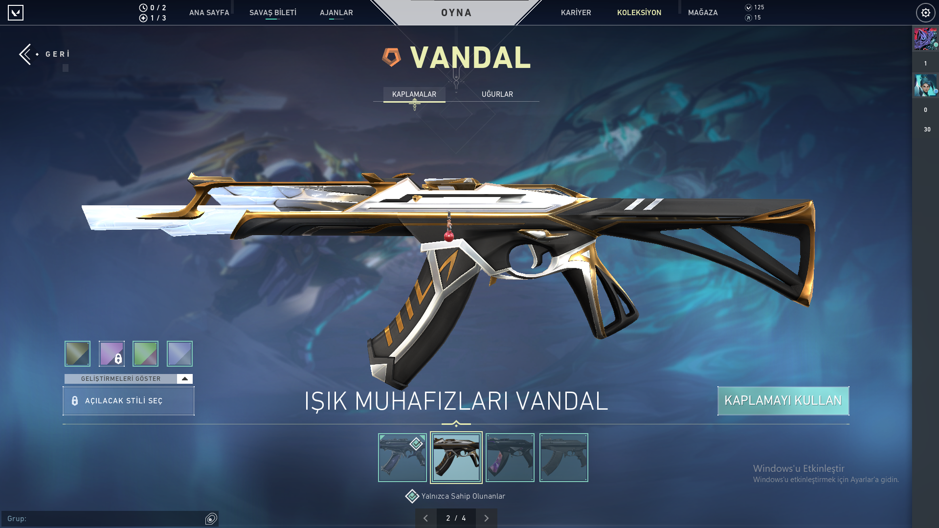 Bir set ve ekstralarla dolu hesap
