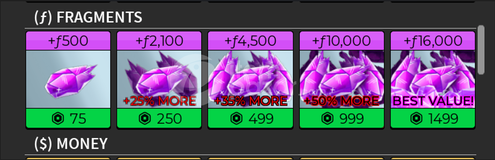 Blox Fruit 2100 Fragments
