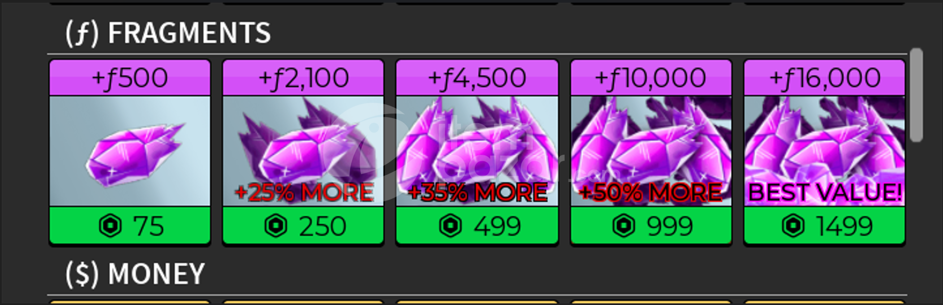 Blox Fruit 500 Fragments