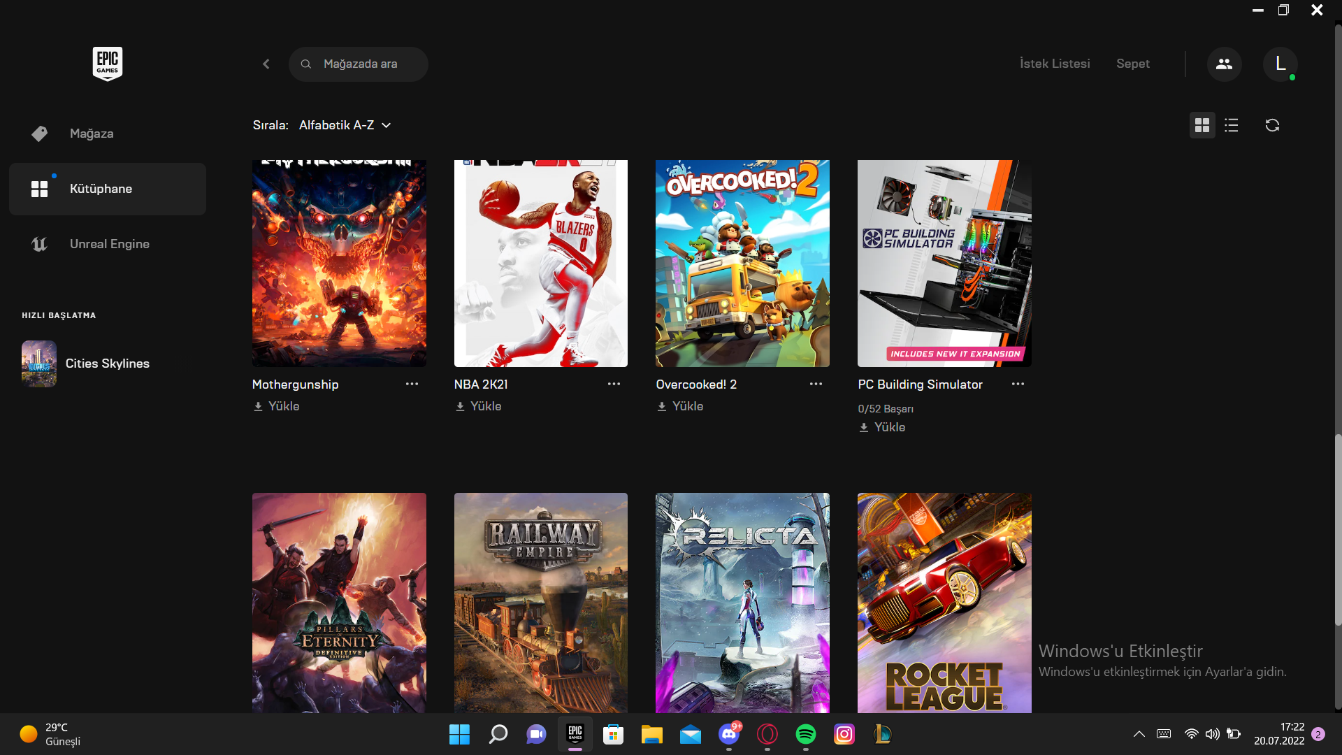 BOL OYUNLU EPIC GAMES HESABI 