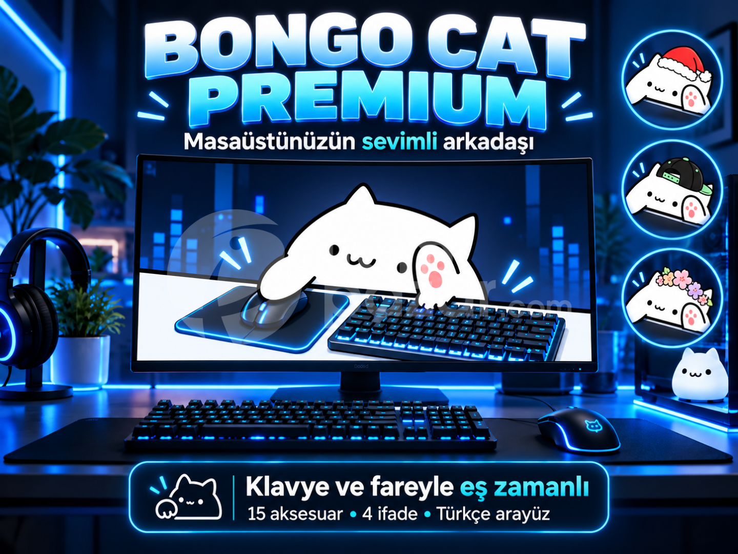 Bongo Cat Premium | Masaüstü Pet/Maskot