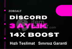 [BOTSUZ] DİSCORD 3 AYLIK 14X BOOST + GARANTİ