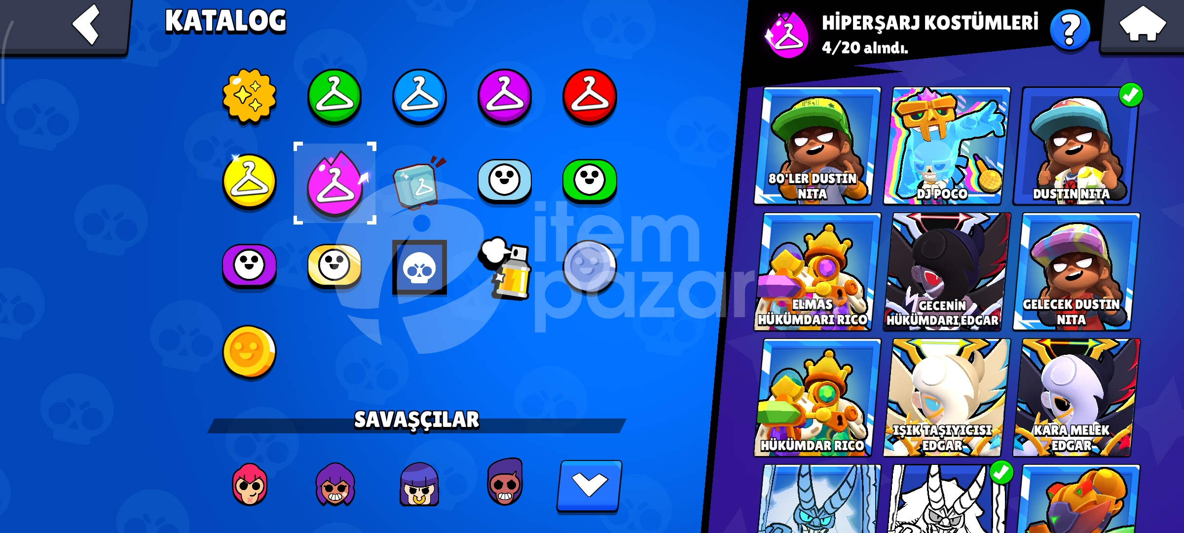 Brawl Stars 233 Kostümlü 30600 Kupalı Hesap