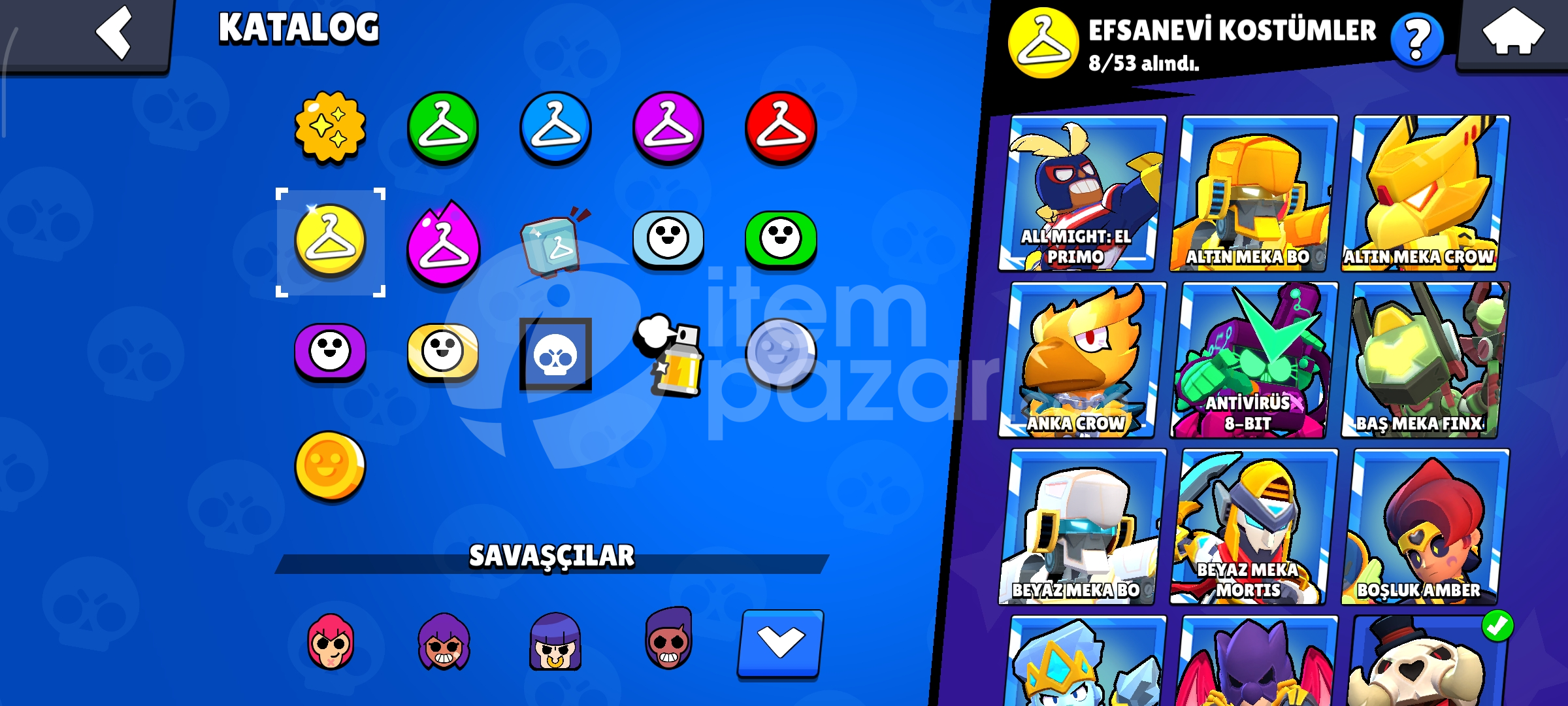 Brawl Stars 233 Kostümlü 30600 Kupalı Hesap